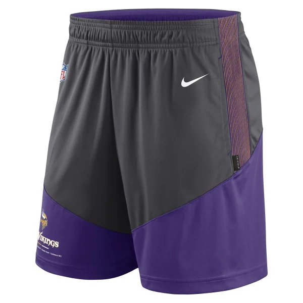 Men’s Nike Anthracite/Purple Minnesota Vikings Sideline Primary Lockup Performance Shorts 3