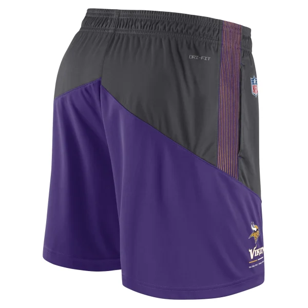 Men’s Nike Anthracite/Purple Minnesota Vikings Sideline Primary Lockup Performance Shorts 4