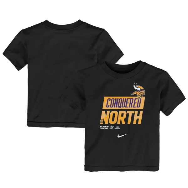 Toddler Nike Black Minnesota Vikings 2022 NFC North Division Champions Locker Room Trophy Collection T-Shirt 1