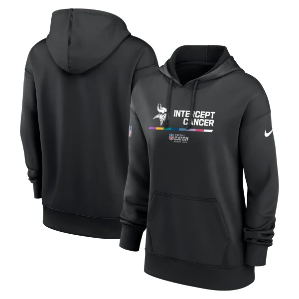 Women’s Nike Black Minnesota Vikings 2022 NFL Crucial Catch Therma Performance Pullover Hoodie 1