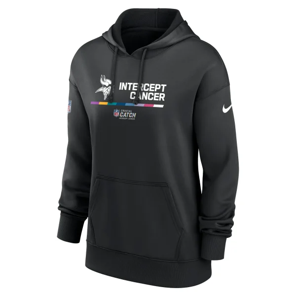Women’s Nike Black Minnesota Vikings 2022 NFL Crucial Catch Therma Performance Pullover Hoodie 3