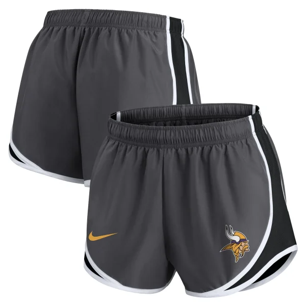 Women’s Nike Charcoal Minnesota Vikings Logo Performance Tempo Shorts 1