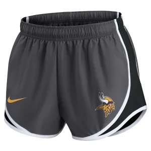 Women’s Nike Charcoal Minnesota Vikings Logo Performance Tempo Shorts 7