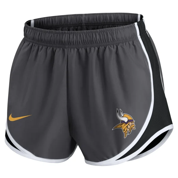 Women’s Nike Charcoal Minnesota Vikings Logo Performance Tempo Shorts 3