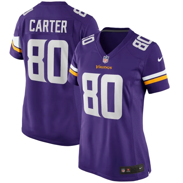 Women’s Nike Cris Carter Purple Minnesota Vikings Game Retired Player Jersey 1