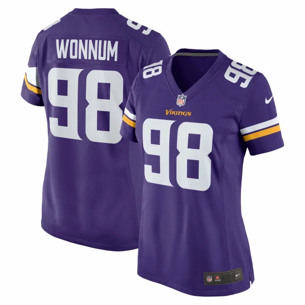 Women’s Nike D.J. Wonnum Purple Minnesota Vikings Team Game Jersey 1