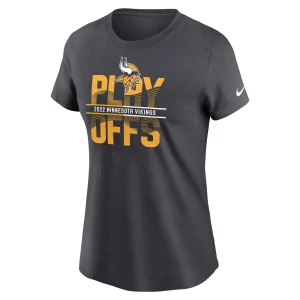 Women’s Nike Gray Minnesota Vikings 2022 NFL Playoffs Iconic T-Shirt 7