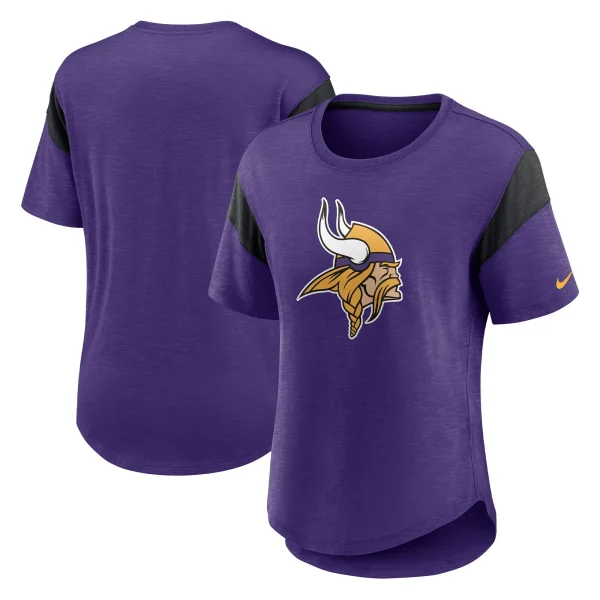 Women’s Nike Heather Purple Minnesota Vikings Primary Logo Fashion Top 1
