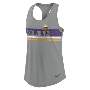 Women’s Nike Heathered Charcoal Minnesota Vikings Scoop Neck Racerback Performance Tank Top 7