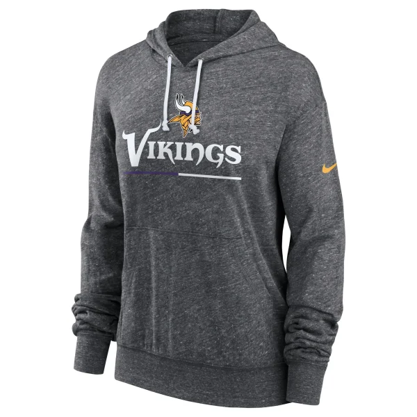 Women’s Nike Heathered Charcoal Minnesota Vikings Team Spirit Gym Vintage Pullover Hoodie 3