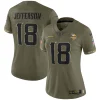 Women’s Nike Justin Jefferson Olive Justin Jefferson 2022 Salute To Service Limited Jersey 13