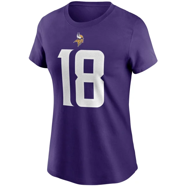 Women’s Nike Justin Jefferson Purple Minnesota Vikings Name & Number T-Shirt 3