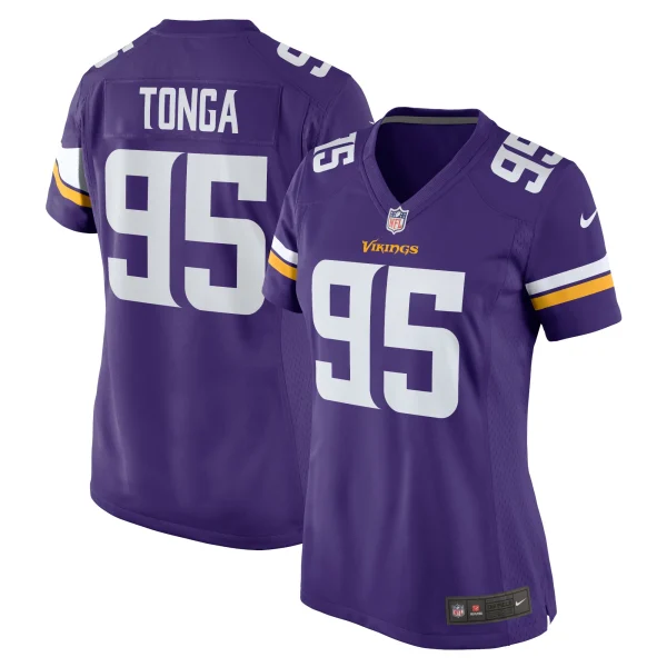 Women’s Nike Khyiris Tonga Purple Minnesota Vikings Home Game Player Jersey 1