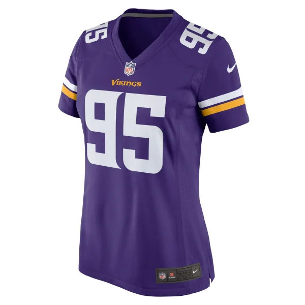 Women’s Nike Khyiris Tonga Purple Minnesota Vikings Home Game Player Jersey 3