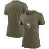 Women’s Nike Olive Minnesota Vikings 2022 Salute To Service Legend T-Shirt 11