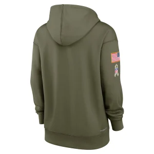 Women’s Nike Olive Minnesota Vikings 2022 Salute To Service Performance Pullover Hoodie 9