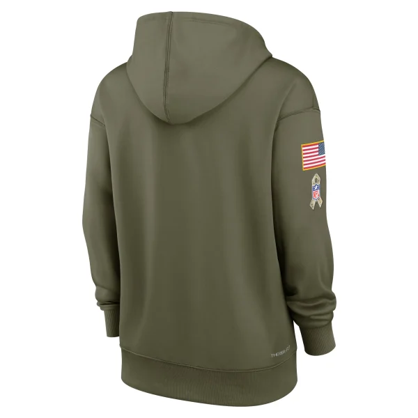 Women’s Nike Olive Minnesota Vikings 2022 Salute To Service Performance Pullover Hoodie 4