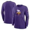 Women’s Nike Purple Minnesota Vikings Prime Split Long Sleeve T-Shirt 11