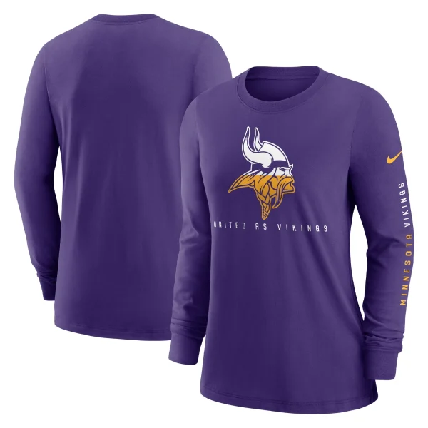 Women’s Nike Purple Minnesota Vikings Prime Split Long Sleeve T-Shirt 1