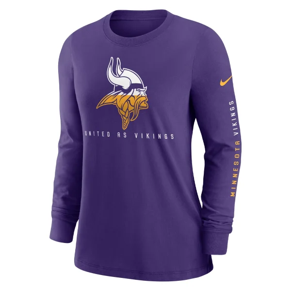 Women’s Nike Purple Minnesota Vikings Prime Split Long Sleeve T-Shirt 3