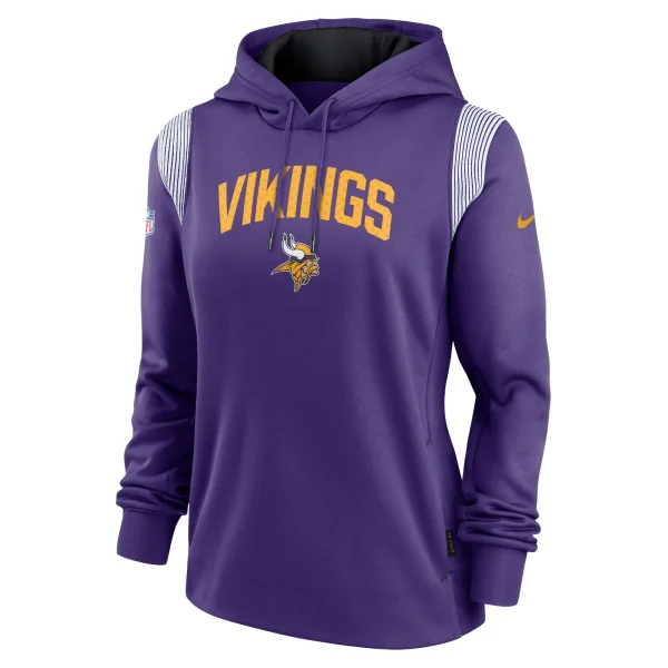 Women’s Nike Purple Minnesota Vikings Sideline Stack Performance Pullover Hoodie 3