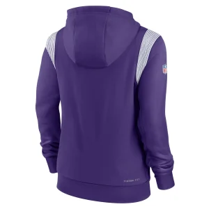 Women’s Nike Purple Minnesota Vikings Sideline Stack Performance Pullover Hoodie 9