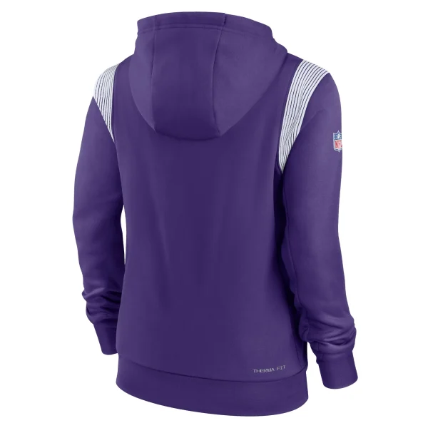 Women’s Nike Purple Minnesota Vikings Sideline Stack Performance Pullover Hoodie 4