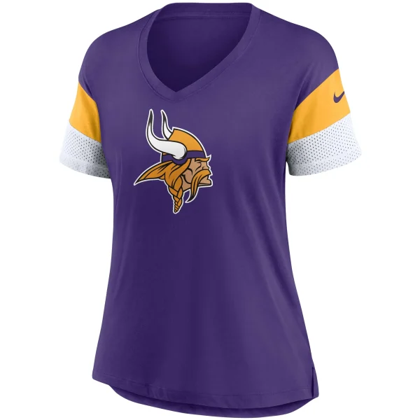 Women’s Nike Purple Minnesota Vikings Team Logo Fashion Performance Tri-Blend V-Neck T-Shirt 3