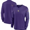 Women’s Nike Purple Minnesota Vikings Top Coach Performance V-Neck Long Sleeve T-Shirt 11