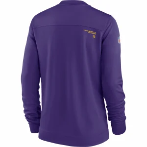 Women’s Nike Purple Minnesota Vikings Top Coach Performance V-Neck Long Sleeve T-Shirt 9