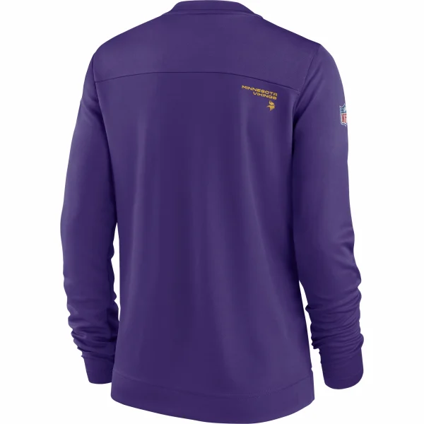 Women’s Nike Purple Minnesota Vikings Top Coach Performance V-Neck Long Sleeve T-Shirt 4