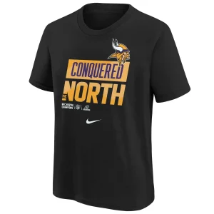 Youth Nike Black Minnesota Vikings 2022 NFC North Division Champions Locker Room Trophy Collection T-Shirt 7