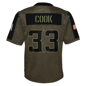 Youth Nike Dalvin Cook Olive Minnesota Vikings 2021 Salute To Service Game Jersey 9